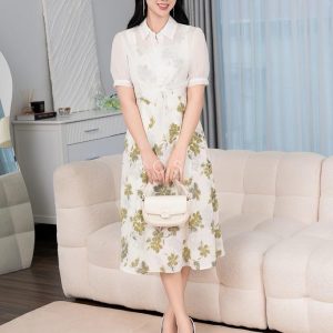 Đầm liền Rose Black RSB2051 lụa satin cao cấp