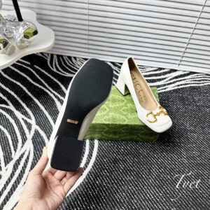Giày Gucci Gót 7cm Màu Kem-2