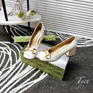 Giày Gucci Gót 7cm Màu Kem-9