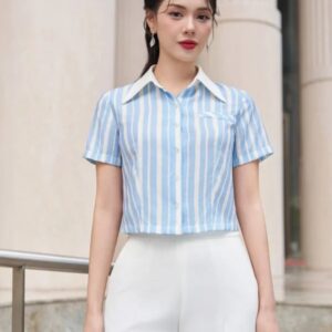 Ao-So-Mi-Ke-Croptop-Tay-Ngan