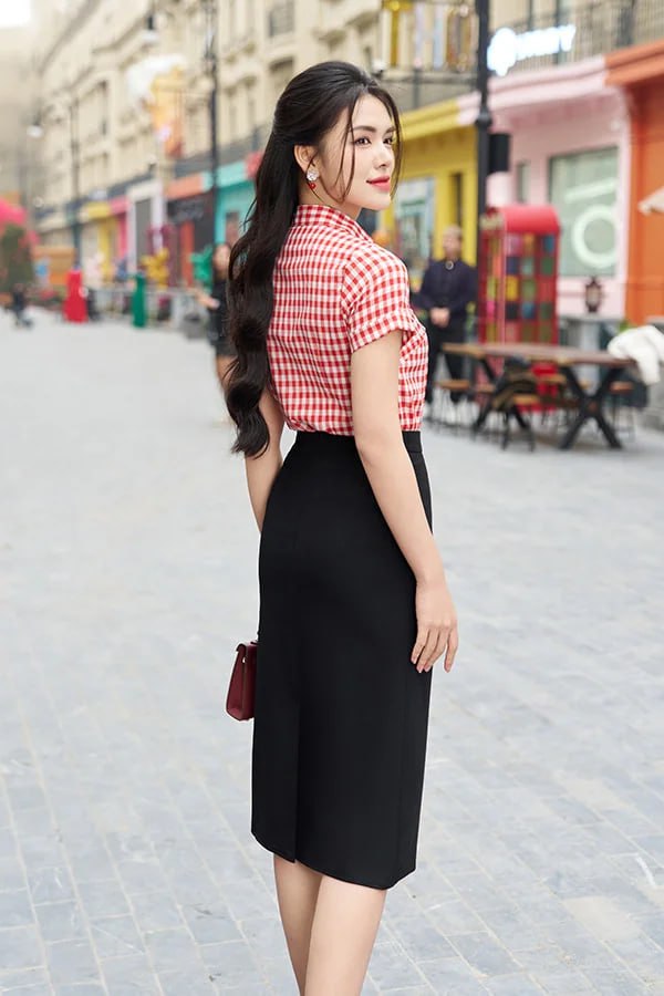 Áo Sơ Mi Caro Nữ Luperi Tay Ngắn Basic