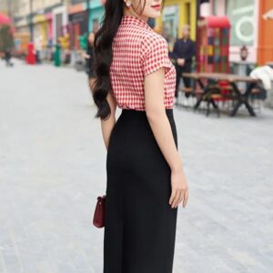 Áo Sơ Mi Caro Nữ Luperi Tay Ngắn Basic