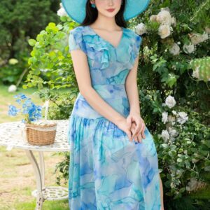 Váy maxi xòe bèo vai Luperi