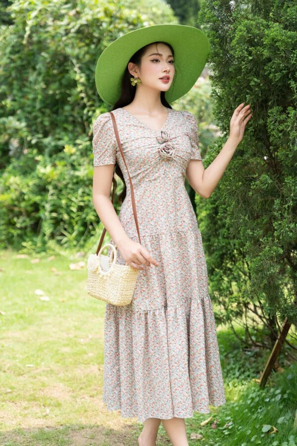 Váy maxi hoa nhí dáng dài LF4V09 Luperi