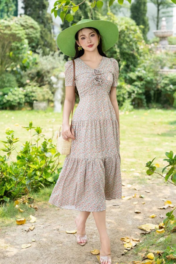 Váy maxi hoa nhí dáng dài LF4V09 Luperi