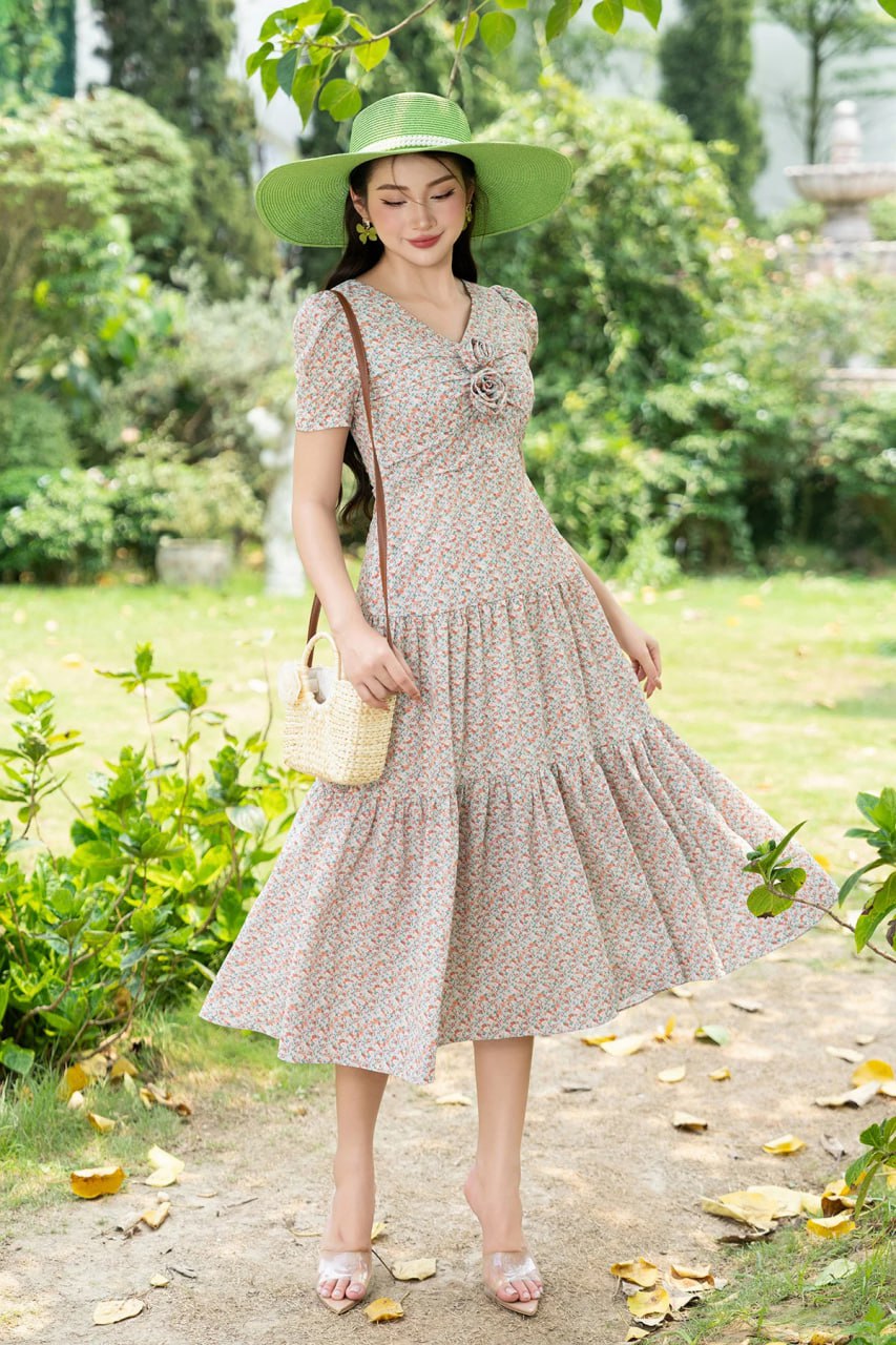Váy maxi hoa nhí dáng dài LF4V09 Luperi
