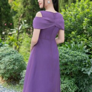 Đầm Ôm A Hở Vai Tơ Mềm Luperi Thanh Lịch