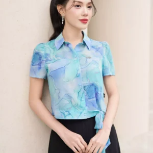 áo sơ mi bo no tay ngan