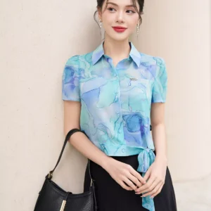 áo sơ mi bo no tay ngan