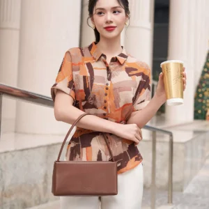 áo sơ mi cánh rơi họa tiết thanh lịch