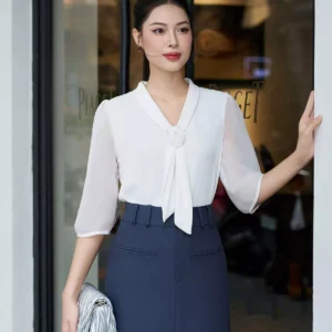 áo sơ mi luperi tay lỡ voan cổ đính hoa