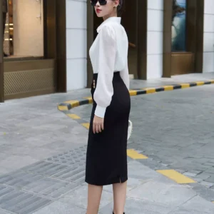 Áo Sơ Mi Lụa Hàn Cổ Đức Tay Voan Luperi