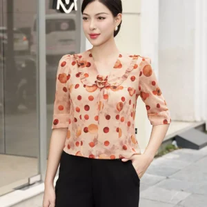 áo sơ mi LUPERI cổ bẻ hoa tinh tế