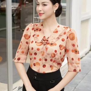 áo sơ mi LUPERI cổ bẻ hoa tinh tế