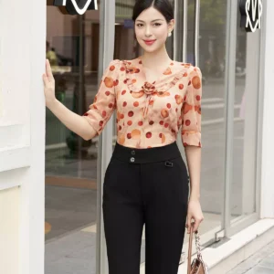 áo sơ mi LUPERI cổ bẻ hoa tinh tế