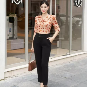 áo sơ mi LUPERI cổ bẻ hoa tinh tế