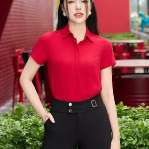 Áo Sơ Mi Lụa Hàn Quốc Công Sở