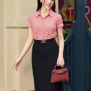 Áo Sơ Mi Caro Nữ Luperi Tay Ngắn