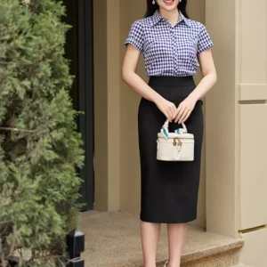 Áo Sơ Mi Caro Nữ Luperi Tay Ngắn