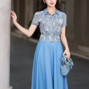 Áo Sơ Mi Nữ Luperi Họa Tiết Mềm Mát