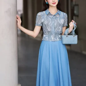 Áo Sơ Mi Nữ Luperi Họa Tiết Mềm Mát