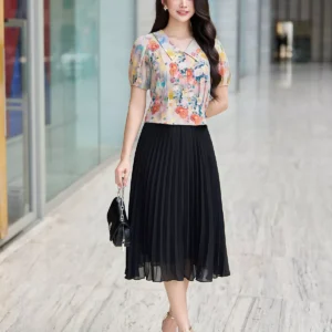 áo sơ mi lụa nhật tay bồng công sở