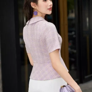 Áo Sơ Mi Kẻ Peplum LFSM1252