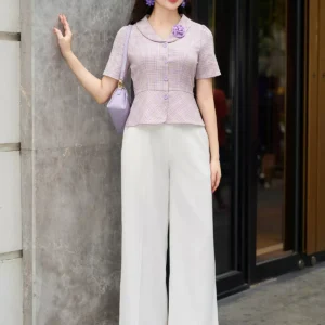 Áo Sơ Mi Kẻ Peplum LFSM1252