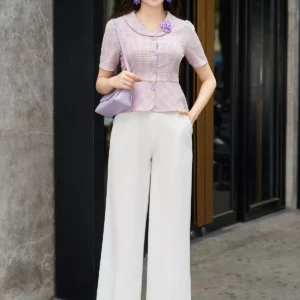 Áo Sơ Mi Kẻ Peplum LFSM1252