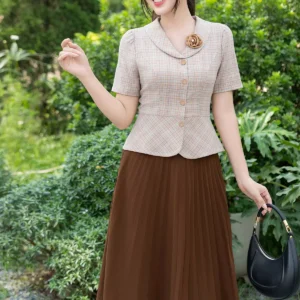 Áo Sơ Mi Kẻ Peplum LFSM1252