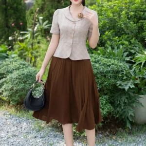 Áo Sơ Mi Kẻ Peplum LFSM1252