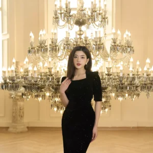 Váy nhung dự tiệc LUPERI ánh kim