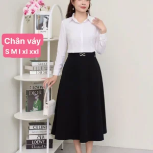 Chân váy xoè dáng dài chuẩn mốt