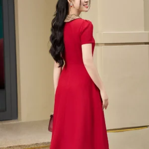 Đầm xòe công sở LFV3335 nơ cổ