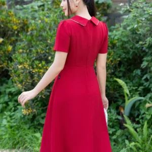 Váy công sở LFV3334 dáng A cổ nơ