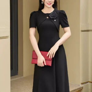 Đầm công sở ôm A cổ hoa LUPERI