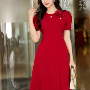 Đầm công sở ôm A cổ hoa LUPERI