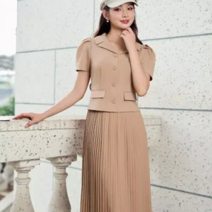 Set Ký Giả Chân Váy Dập Ly Mềm Mượt