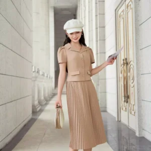 Set Ký Giả Chân Váy Dập Ly Mềm Mượt