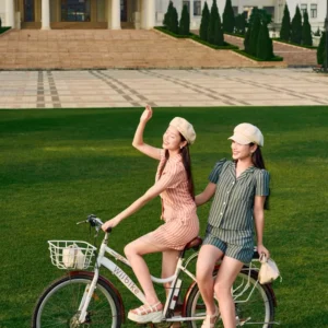 Set đùi thô kẻ vest cạp chun