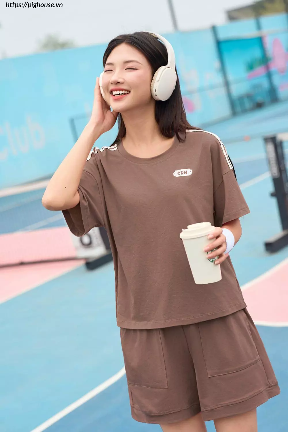 Bo dui the thao cotton phoi ke