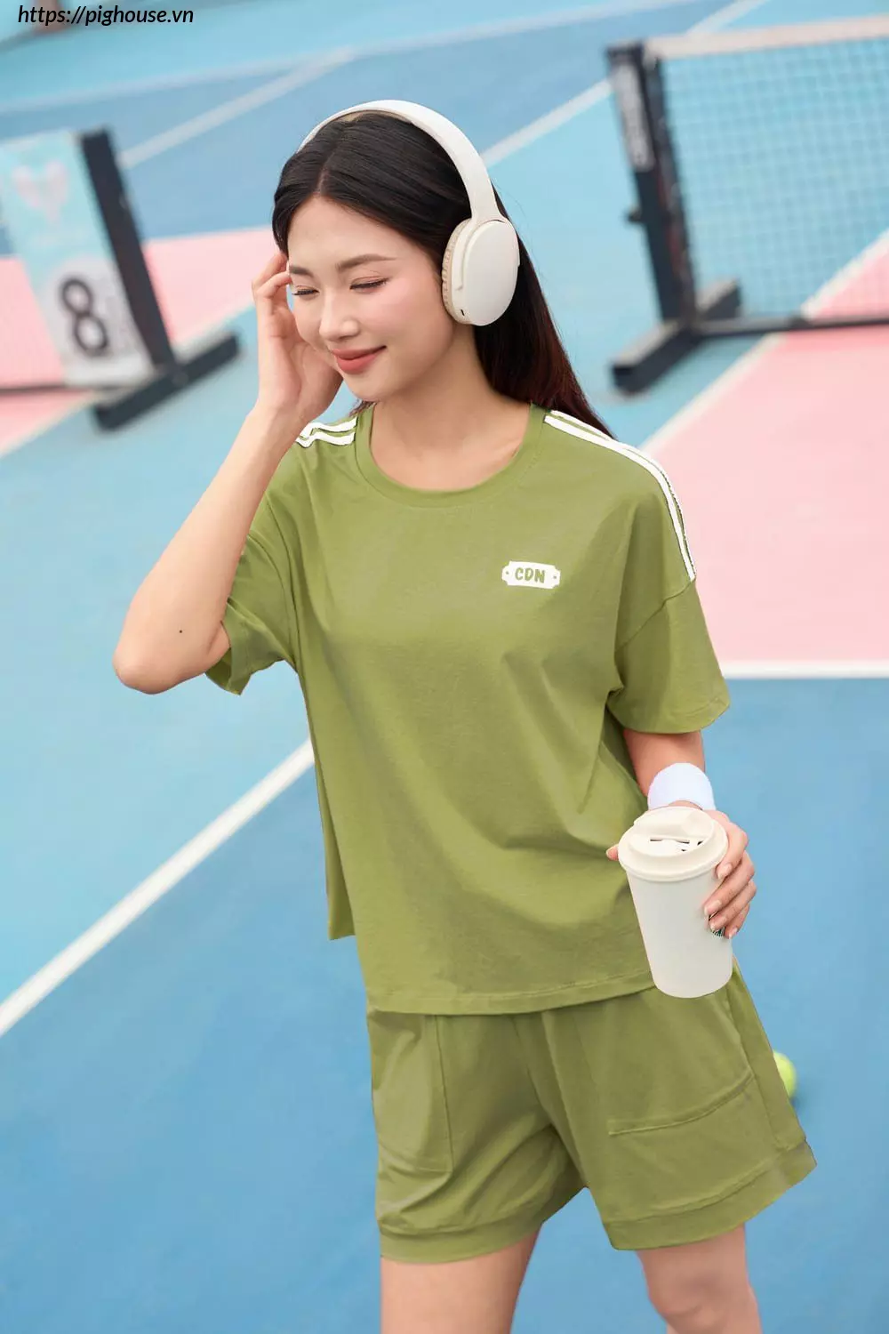 Bo dui the thao cotton phoi ke