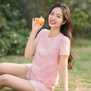 Bộ Thô Nữ Cổ Tròn Quần Đùi