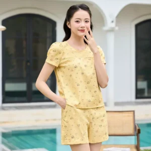 Đồ Bộ Thô Hoa Nhí Tay Bồng Mặc Nhà