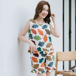 Đồ bộ lụa Hàn Châu sát nách gấu bèo