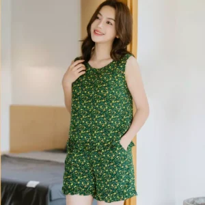 Đồ bộ lụa Hàn Châu sát nách gấu bèo