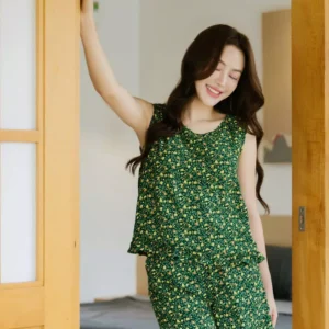 Đồ bộ lụa Hàn Châu sát nách gấu bèo