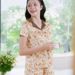 Pijama Lua Quan Đui Hoa Tiet