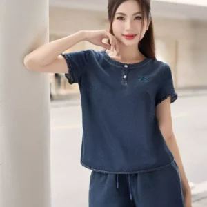 Đồ Bộ Mặc Nhà Quần Đùi Bò Giấy