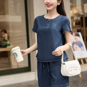 Đồ Bộ Mặc Nhà Quần Đùi Bò Giấy